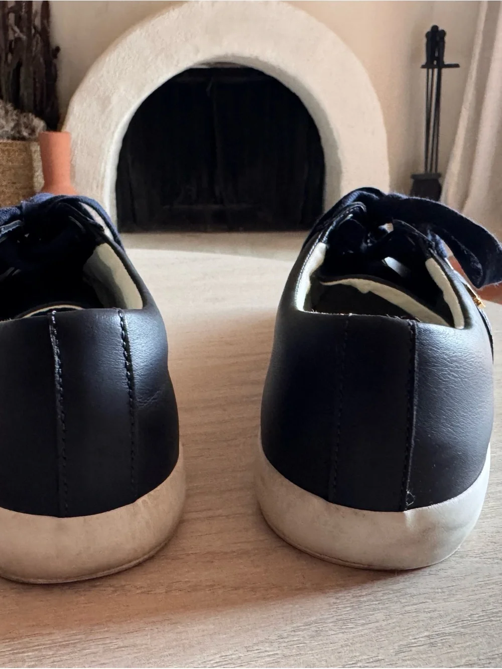Ralph Lauren Janson II Leather Sneakers with Gold RL Emblem